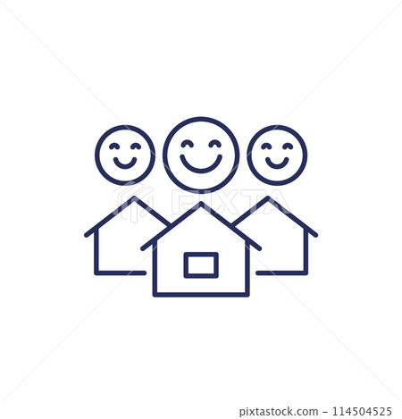 good neighbourhood icon, line vector 114504525