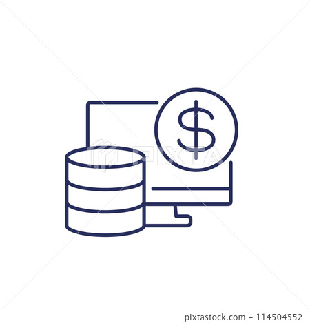 data storage costs icon, line vector 114504552