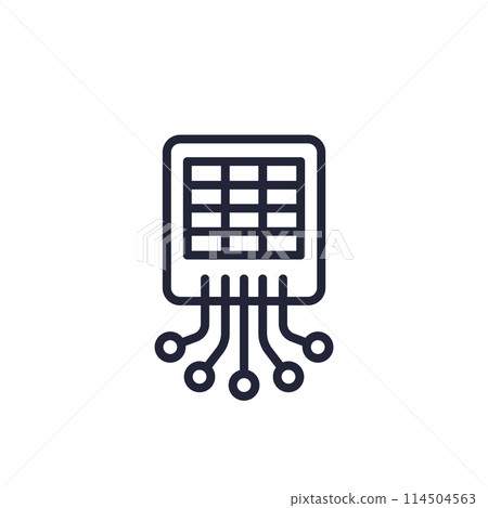 data to spreadsheet line icon on white data to spreadsheet line icon on white 114504563