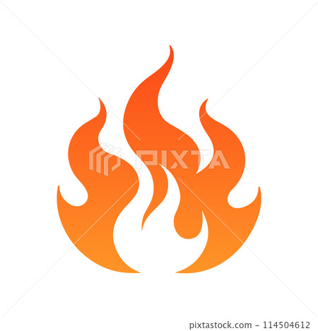 Fire flame vector hot icon. Fire abstract bonfire flammable background flame icon. 114504612