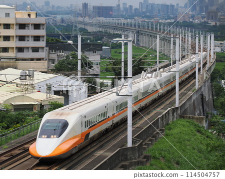Taiwan High Speed Rail 700T Kuaiguan at the High Speed Rail Scenic Bridge 114504757