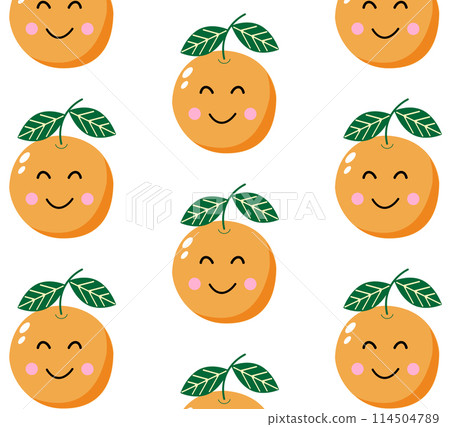 Orange fruit summer vector seamless pattern. 114504789