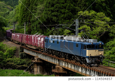 運行在白尾線的EF641035貨櫃貨運列車 114504857