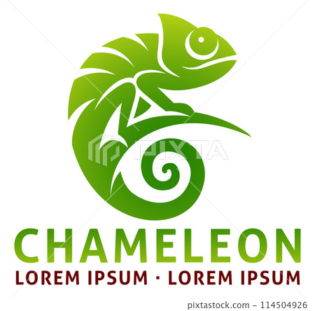 Chameleon Lizard Animal Design Icon Mascot Concept 114504926