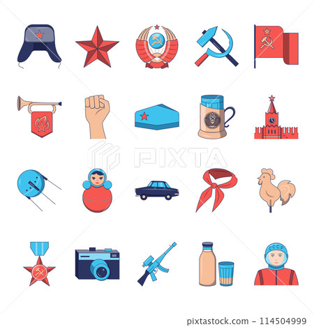 Soviet Russia icon set in flat style 114504999