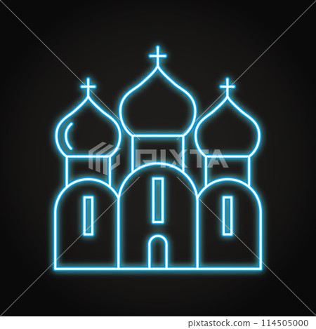 Orthodox church neon line icon Orthodox church neon line icon 114505000