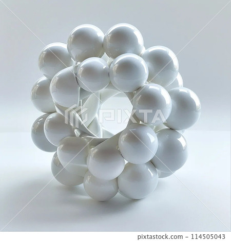 Ball spiral pyramid on a white background all white mono color --v 6.0 114505043