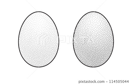 Dotwork Halftone 3D Egg. Easter Vector Illustration 114505044