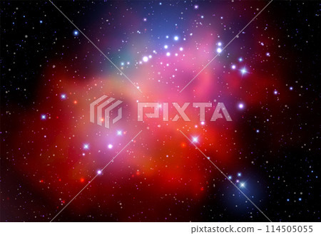 Space vector background with realistic nebula and shining stars Space vector background with realistic nebula and shining stars 114505055