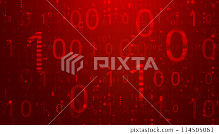 Digital Binary Code on Dark Red Background. Data Breach 114505061