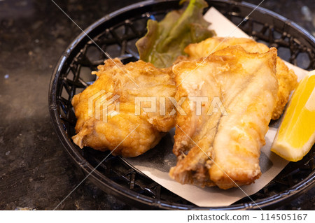 Delicious fried puffer fish 114505167