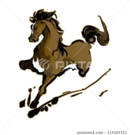 Illustration of left horse 114505321