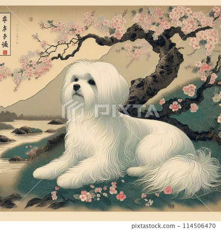 Dog Ukiyo-e AI illustration 114506470