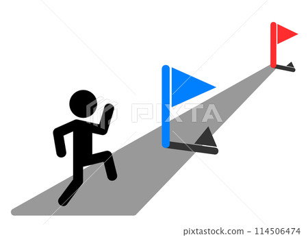 Illustration of a person running towards the goal 114506474