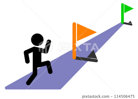 Illustration of a person running towards the goal Illustration of a person running towards the goal 114506475