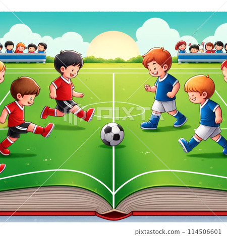 男孩們在圖畫書的世界裡踢足球 114506601