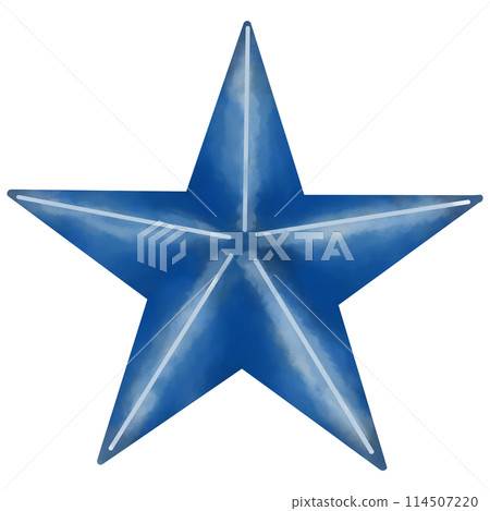 Watercolor painting of blue stars on Independence Day 114507220