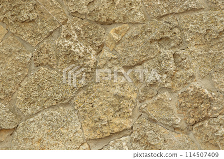 Dirty color retro vintage rough stone surface abstract pattern background texture solid wall rock hard coarse 114507409