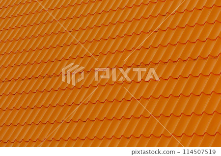 Orange Roof Tile Coating Surface House Abstract Pattern Background Texture Home Backdrop 114507519