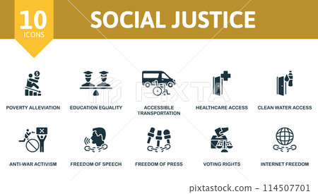 Social justice set. Creative icons. Editable elements. 114507701