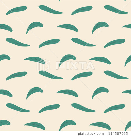 Retro leaves seamless pattern. Plants endless background. Foliage simple ornament. Naive botanic repeat cover. Vector hand drawn illustration. Retro leaves seamless pattern. Plants endless background. Foliage simple ornament. Naive botanic repeat cover. Vector hand drawn illustration. 114507935