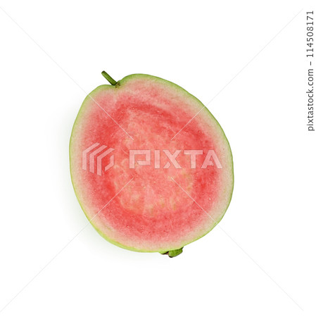 Guava fresh isolated on white background.top view 114508171