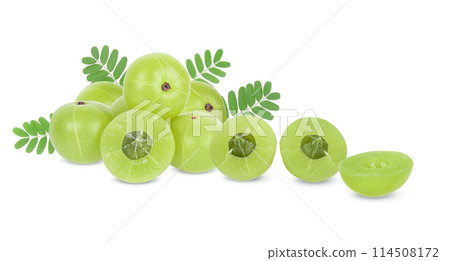 Indian gooseberry isolated on white background 114508172