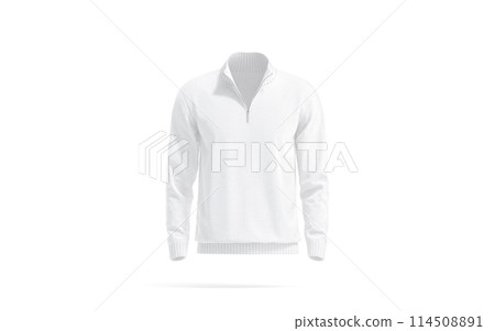 Blank white quarter zip sweater mockup, front view Blank white quarter zip sweater mockup, front view 114508891