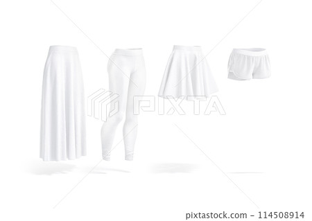 Blank white female bottom clothing mockup, side view 114508914