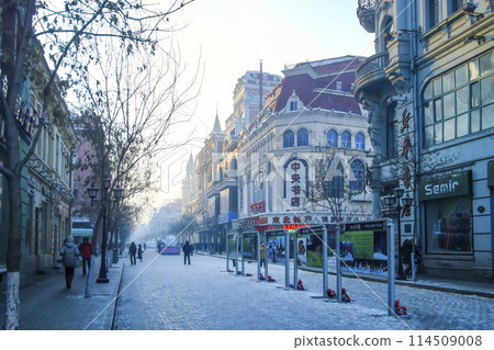 中國黑龍江省哈爾濱市隆冬中央大街 / 中國哈爾濱市中央大街 114509008