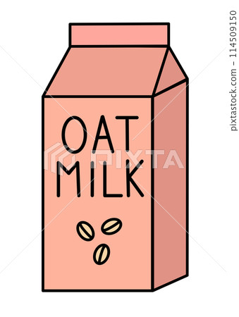 Vegan Oat Milk. Box Carton packaging. Vector flat illustration. Vegan Oat Milk. Box Carton packaging. Vector flat illustration. 114509150