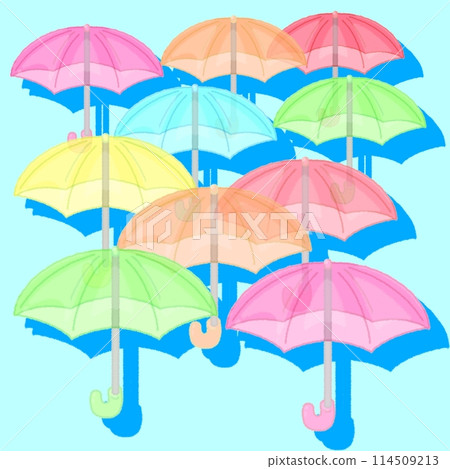 Plastic umbrella illustration 114509213