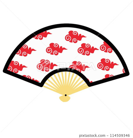 畫有雲的扇子插圖 畫有雲的扇子插圖 114509346