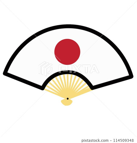 畫有日本國旗的扇子插圖 114509348