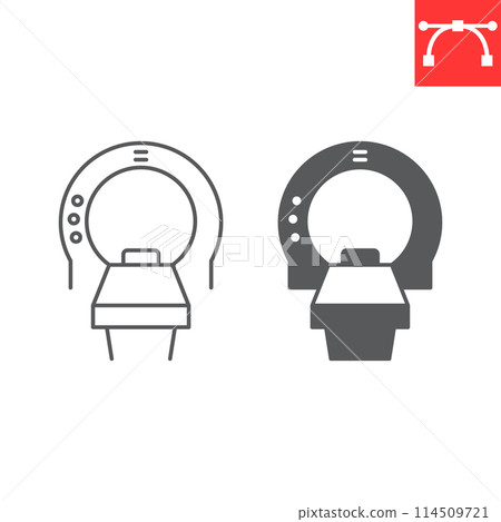 Tomography line and glyph icon Tomography line and glyph icon 114509721