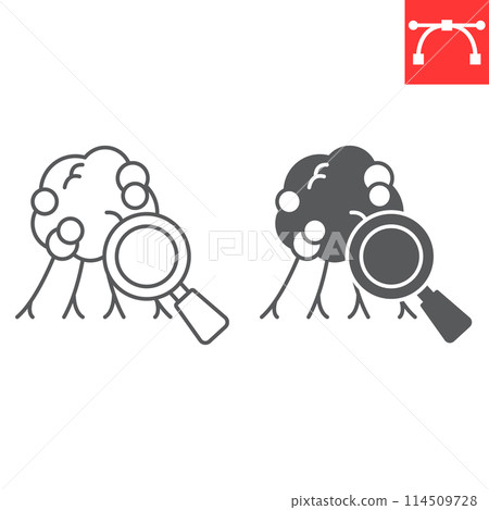 Early diagnosis line and glyph icon 114509728