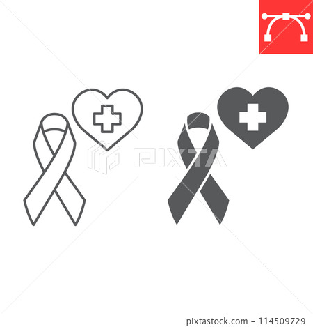 Hope for recovery line and glyph icon Hope for recovery line and glyph icon 114509729