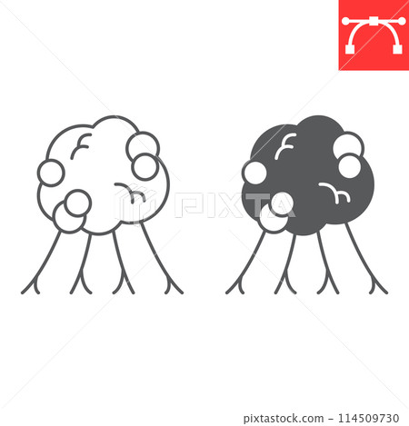 Cancer prevention line and glyph icon Cancer prevention line and glyph icon 114509730