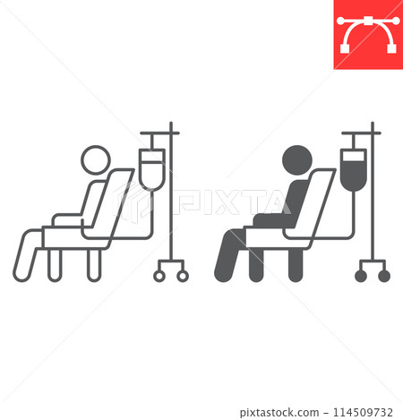Chemotherapy line and glyph icon Chemotherapy line and glyph icon 114509732