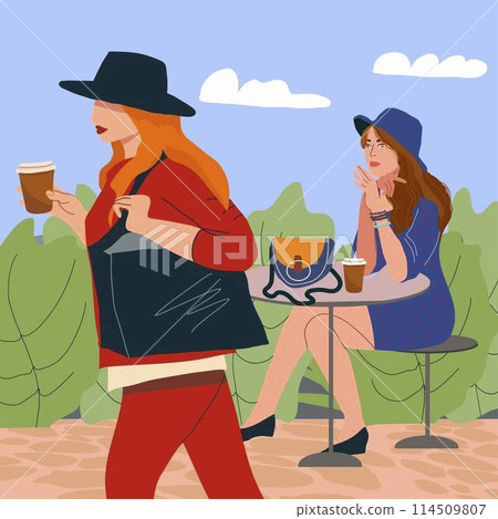 Trendy women illustration in flat design Trendy women illustration in flat design 114509807