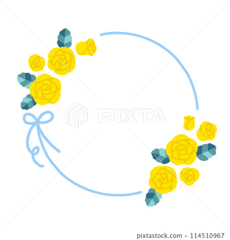 Vector illustration circular frame of yellow roses Vector illustration circular frame of yellow roses 114510967