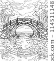Landscape with bridge and river. Coloring book 114511148