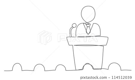 Conference One line drawing on white background Conference One line drawing on white background 114512039