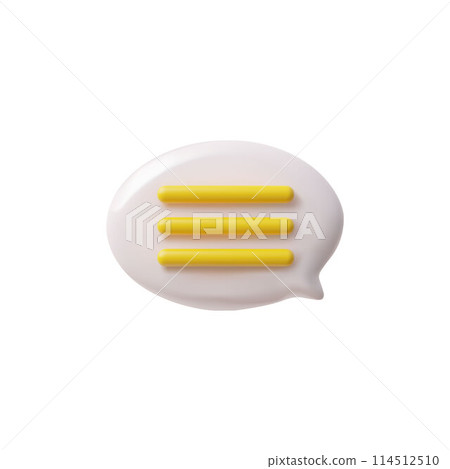 3D vector chat bubble icon on isolated background. 114512510