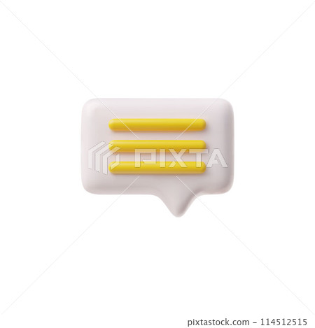 Square 3D chat vector icon on isolated background. Square 3D chat vector icon on isolated background. 114512515