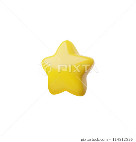 Yellow star realistic 3d isometric vector icon, golden volumetric rating star, achievement ui app, best quality award 114512556