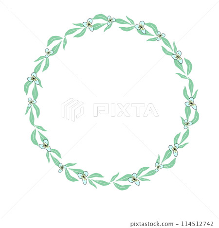 Flower spring  hand drawn circle wreath 114512742