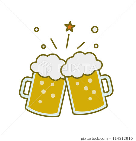 向量圖的敬酒啤酒 114512910