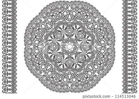 Mandala line art drawing coloring page Mandala line art drawing coloring page 114513046