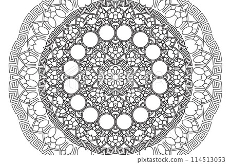 Mandala line art drawing coloring page 114513053